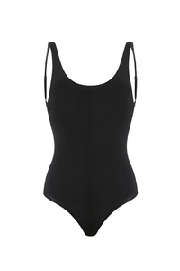 SARA Feather Weight Bodysuit in Black - Factory Sale