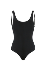 SARA Feather Weight Bodysuit in Black - Factory Sale