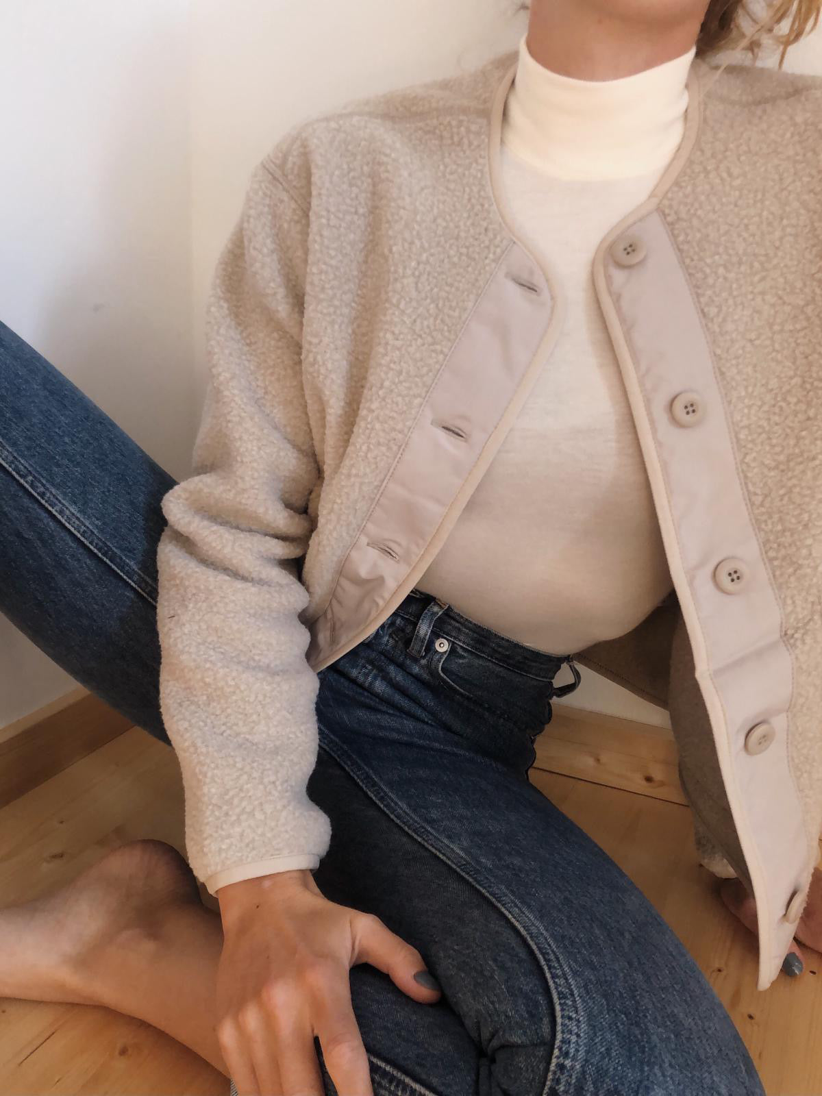 ALEXIOS Turtleneck Bodysuit in Cream