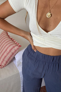 ONDINE Gauze Trousers in Navy