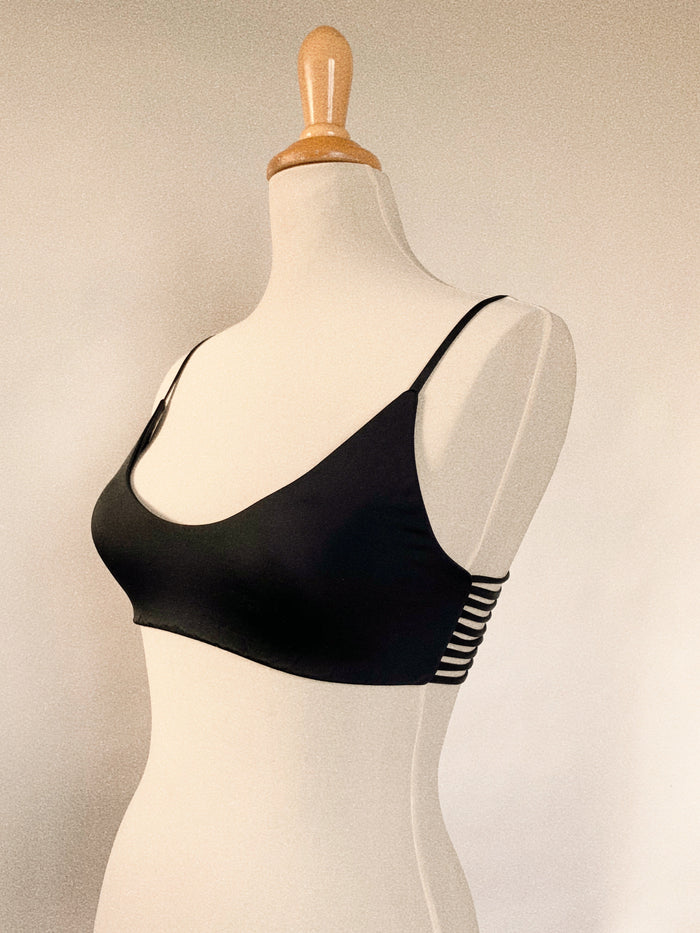 LORLE Strappy Bikini Top Black - Factory Sale