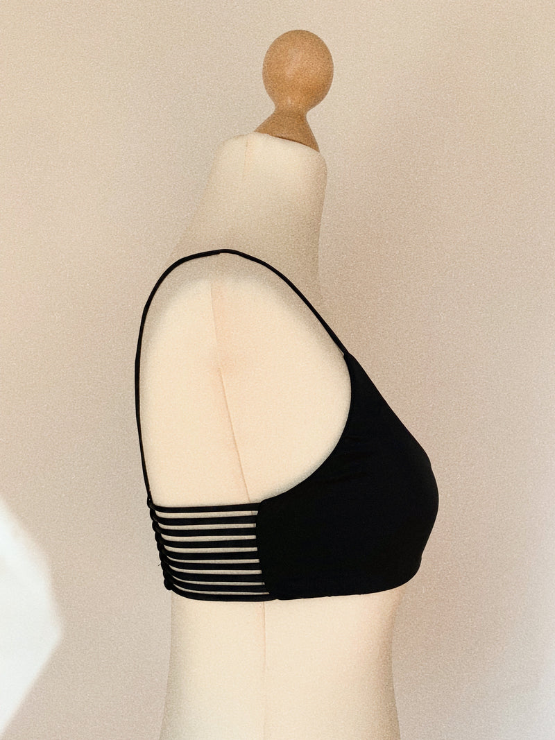 LORLE Strappy Bikini Top Black - Factory Sale