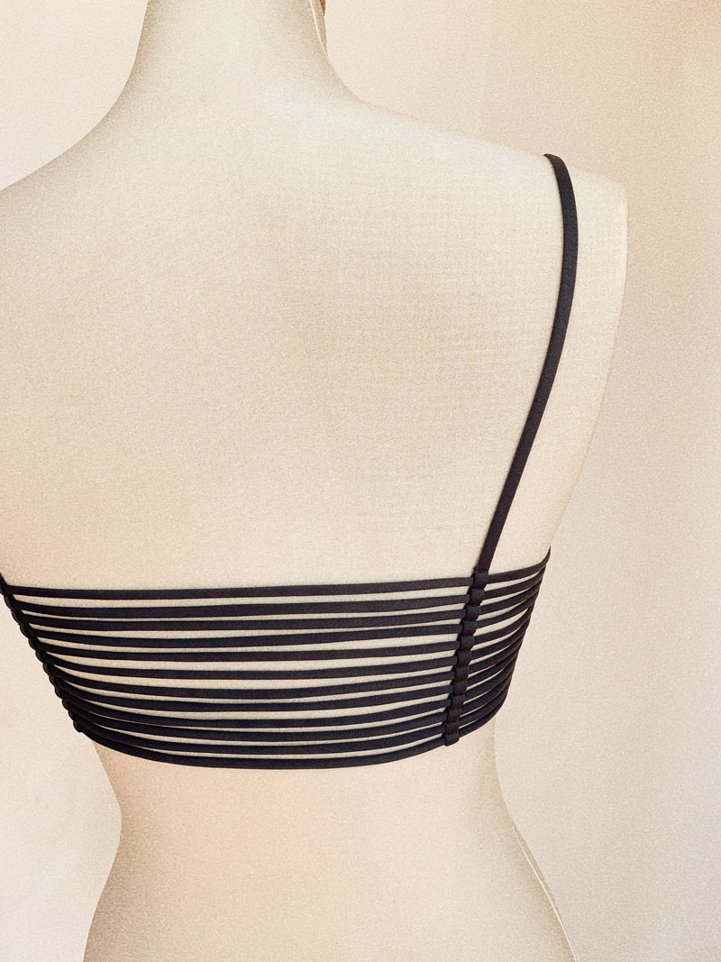 LORLE Strappy Bikini Top Black - Factory Sale