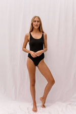 SARA Feather Weight Bodysuit in Black - Factory Sale