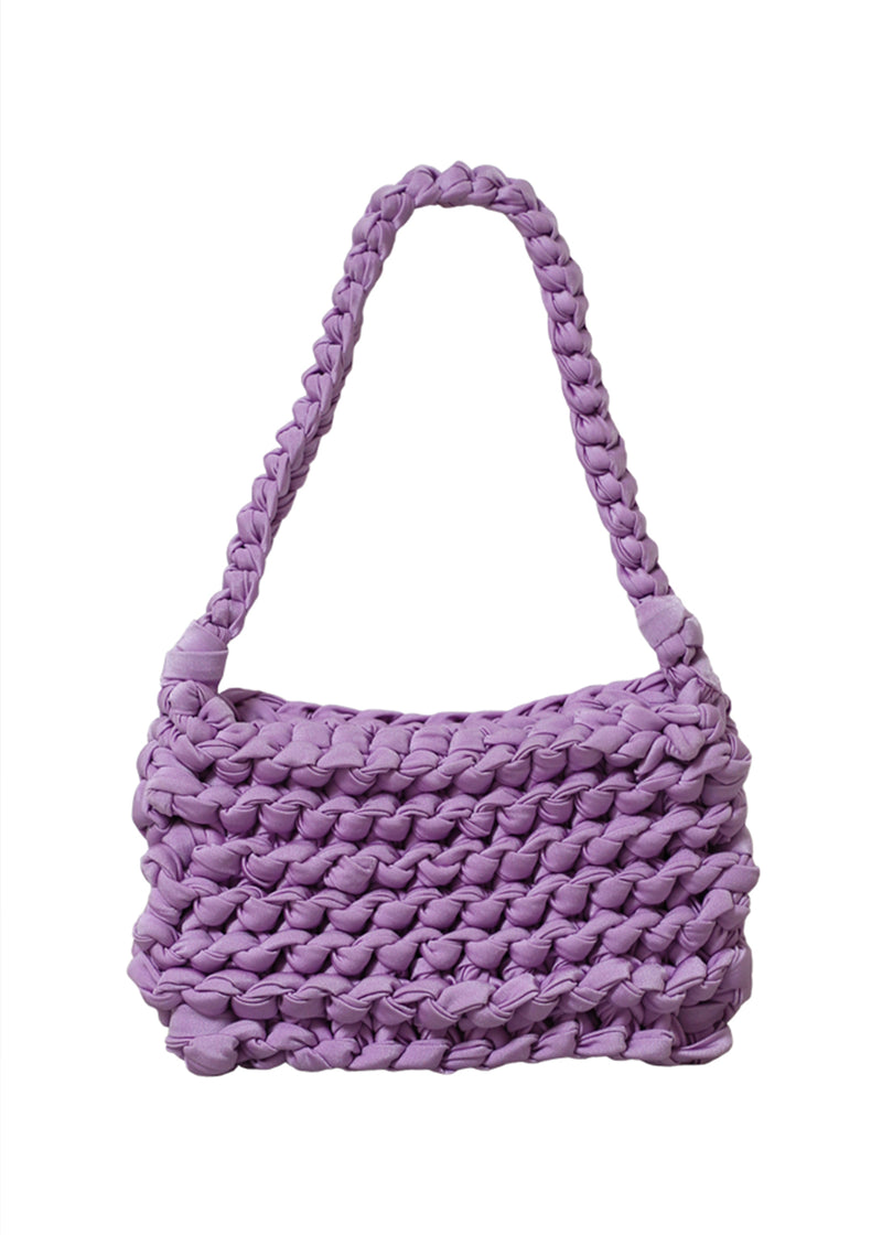 WILLOW Crochet Bag in Metallic Lavender