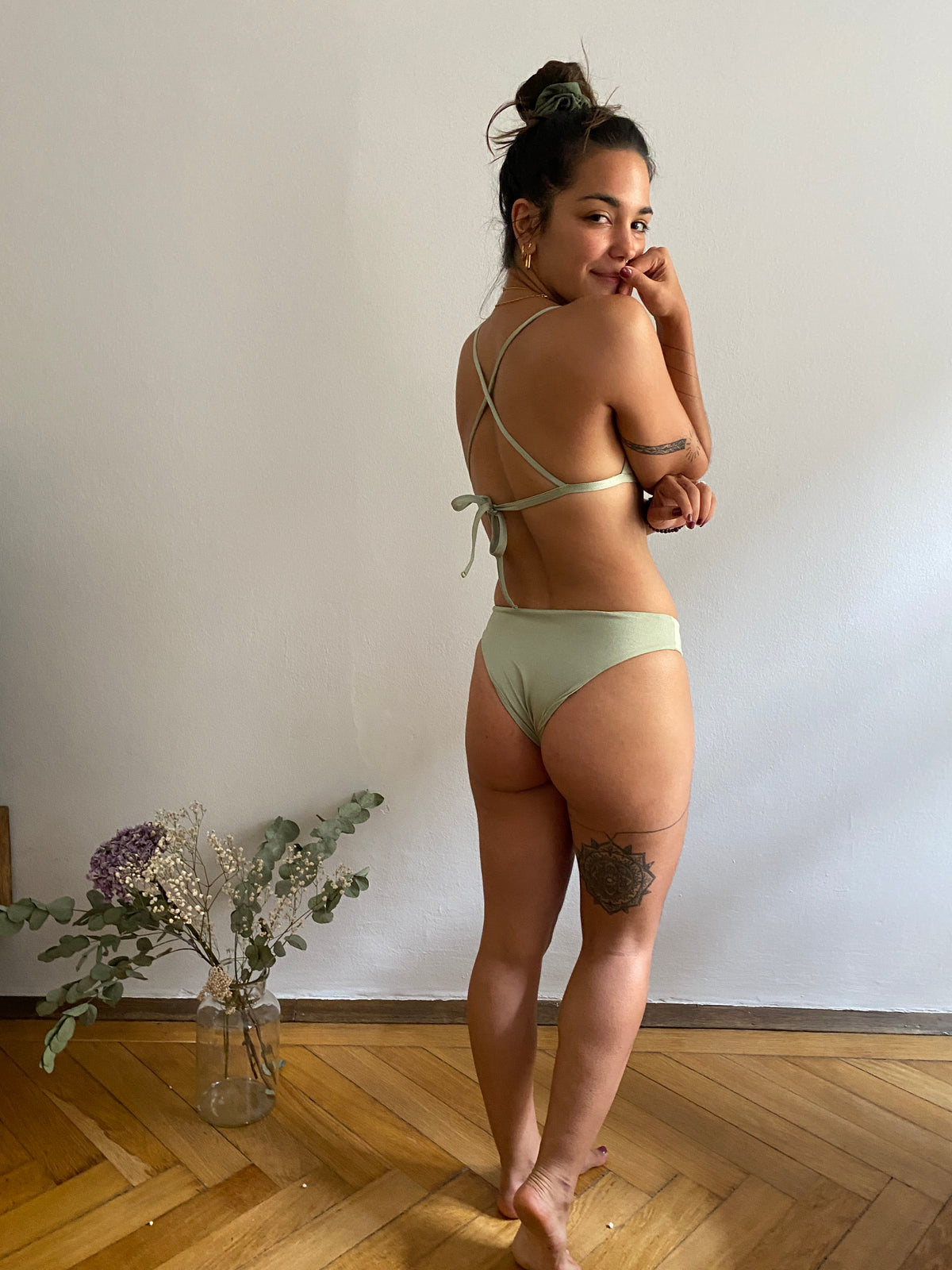 BRAZILIAN Bottoms in Metallic Moss